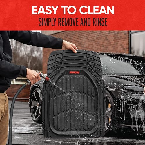 Motor Trend flextough Tortuga - Alfombrillas de Goma Resistente para Automóvil SUV Van & Truck - Todo Tipo de Clima protección - Plato Hondo (Negro), Negro