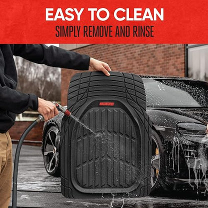 Motor Trend flextough Tortuga - Alfombrillas de Goma Resistente para Automóvil SUV Van & Truck - Todo Tipo de Clima protección - Plato Hondo (Negro), Negro