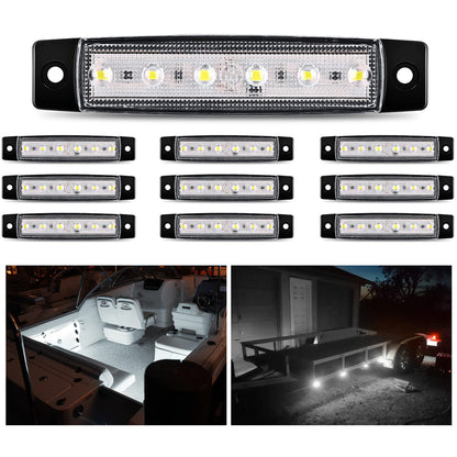 Nilight 10 Luces Indicadoras LED Blancas de 3.8 in, 12 V, para Camión, Caravana y Barco, TL-81
