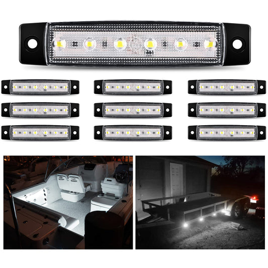 Nilight 10 Luces Indicadoras LED Blancas de 3.8 in, 12 V, para Camión, Caravana y Barco, TL-81