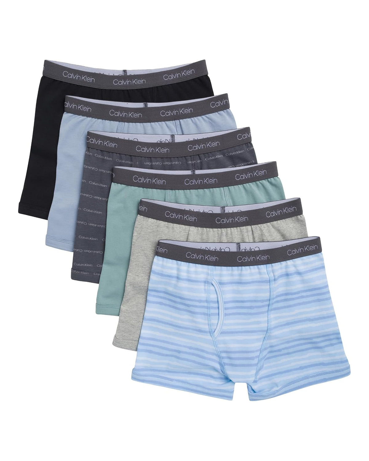 Calvin Klein 6 Pack Boxer Breif Ropa Interior de Hombres Niños - CH - Franja de Tiza (chalk stripe)