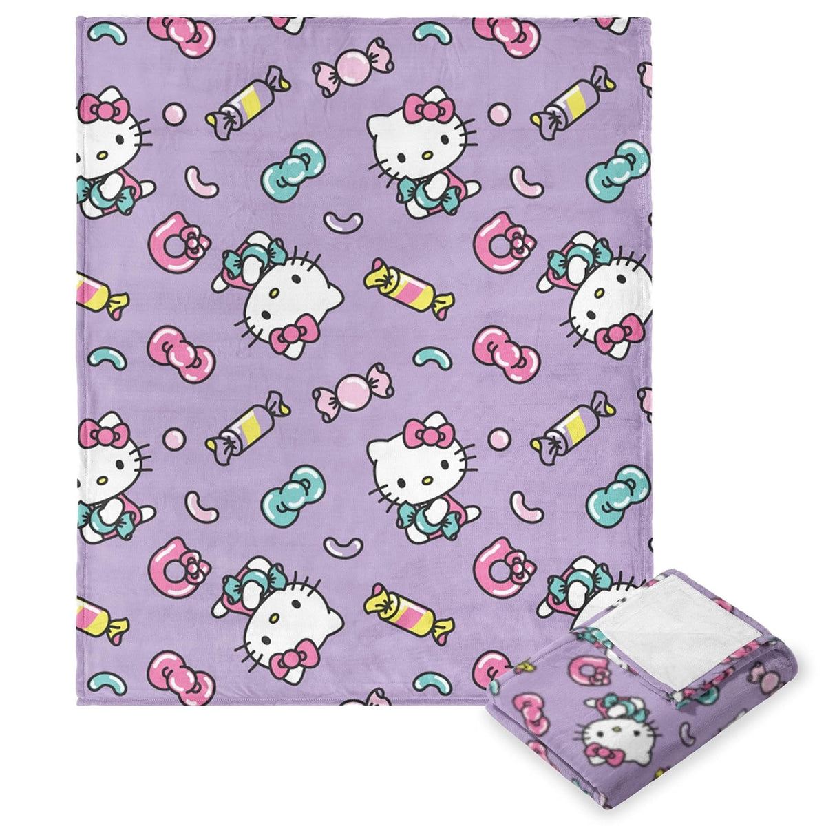 Northwest Hello Kitty - Manta de Seda con Tacto de 46 x 60 Pulgadas, Color Caramelo Lindo