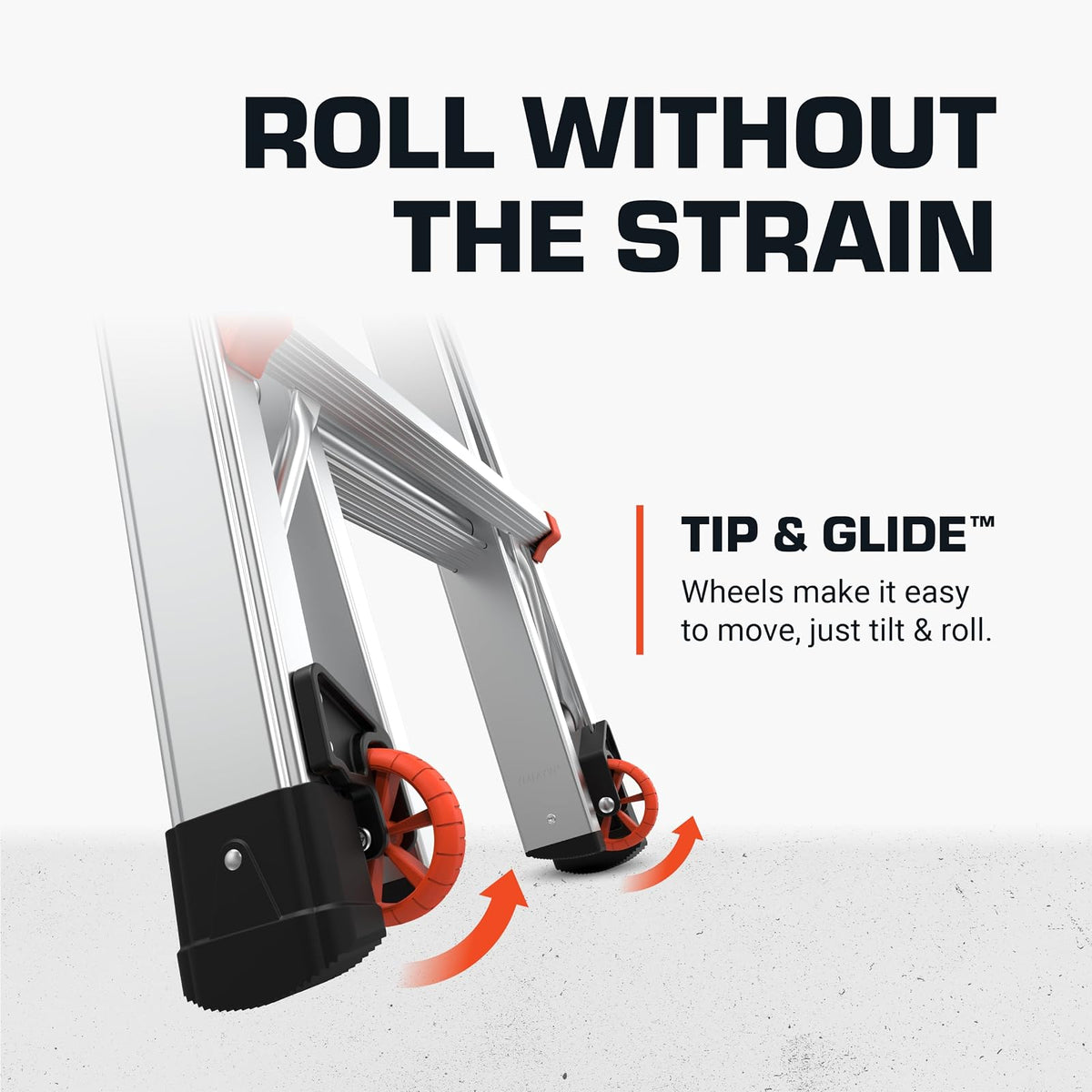 Little Giant Ladders, Kit de Rueda de Punta y Deslizamiento, Accesorio de Escalera, Fibra de Vidrio, (10940), Negro
