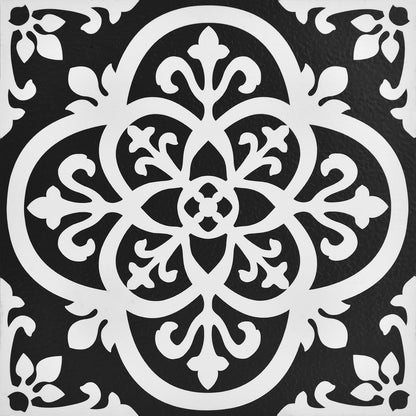 FloorPops FP2475 - Azulejos góticos para despegar y pegar, color negro
