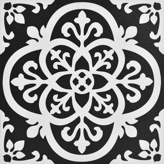 FloorPops FP2475 - Azulejos góticos para despegar y pegar, color negro