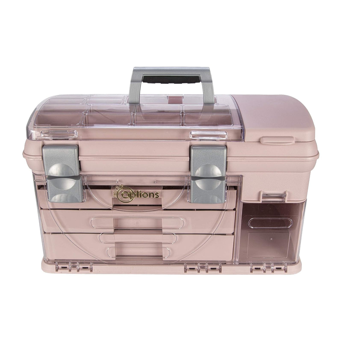 CREATIVE OPTIONS - Sistema grande de organización de tres cajones, con dos compartimentos utilitarios pequeños: almacenamiento de baterías, almacenamiento de joyas, almacenamiento de piezas pequeñas, almacenamiento de manualidades, almacenamiento de costu