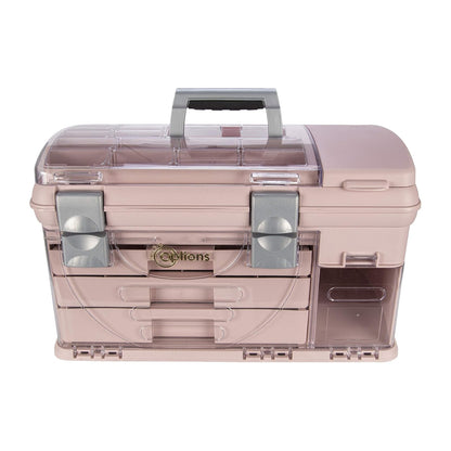 CREATIVE OPTIONS - Sistema grande de organización de tres cajones, con dos compartimentos utilitarios pequeños: almacenamiento de baterías, almacenamiento de joyas, almacenamiento de piezas pequeñas, almacenamiento de manualidades, almacenamiento de costu