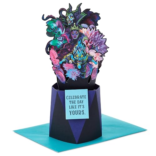 Hallmark Paper Wonder Disney Villains Tarjeta desplegable para cumpleaños, Halloween, graduaciones, felicitaciones