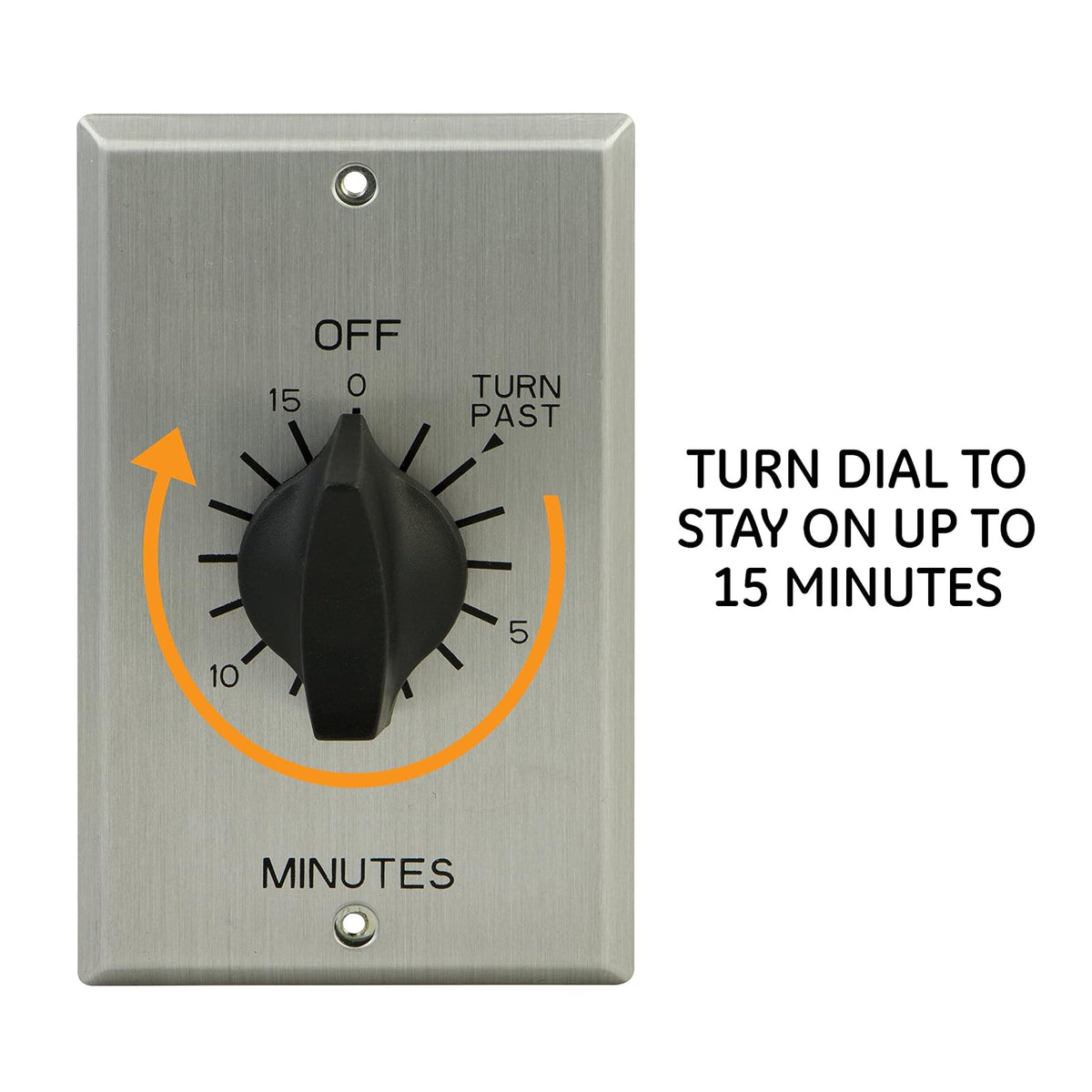 GE - Interruptor de temporizador mecánico de cuenta regresiva en la pared, herida de resorte, hasta 15 minutos, intervalos de 1 minuto, no necesita cable neutro, ideal para luces, ventiladores de escape, calentadores, LED, 15303