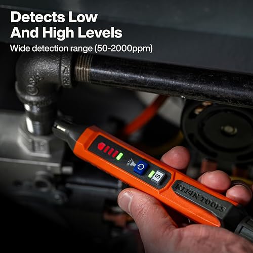 KLEIN TOOLS ET190 | Detector De Fugas De Gas | Alerta LED Y Sonora | Ligero | Detecta fugas de gas con alertas audibles y LED en un diseño ligero y fácil de manejar durante inspecciones.