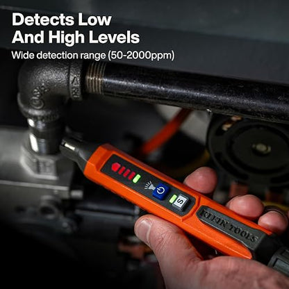 KLEIN TOOLS ET190 | Detector De Fugas De Gas | Alerta LED Y Sonora | Ligero | Detecta fugas de gas con alertas audibles y LED en un diseño ligero y fácil de manejar durante inspecciones.