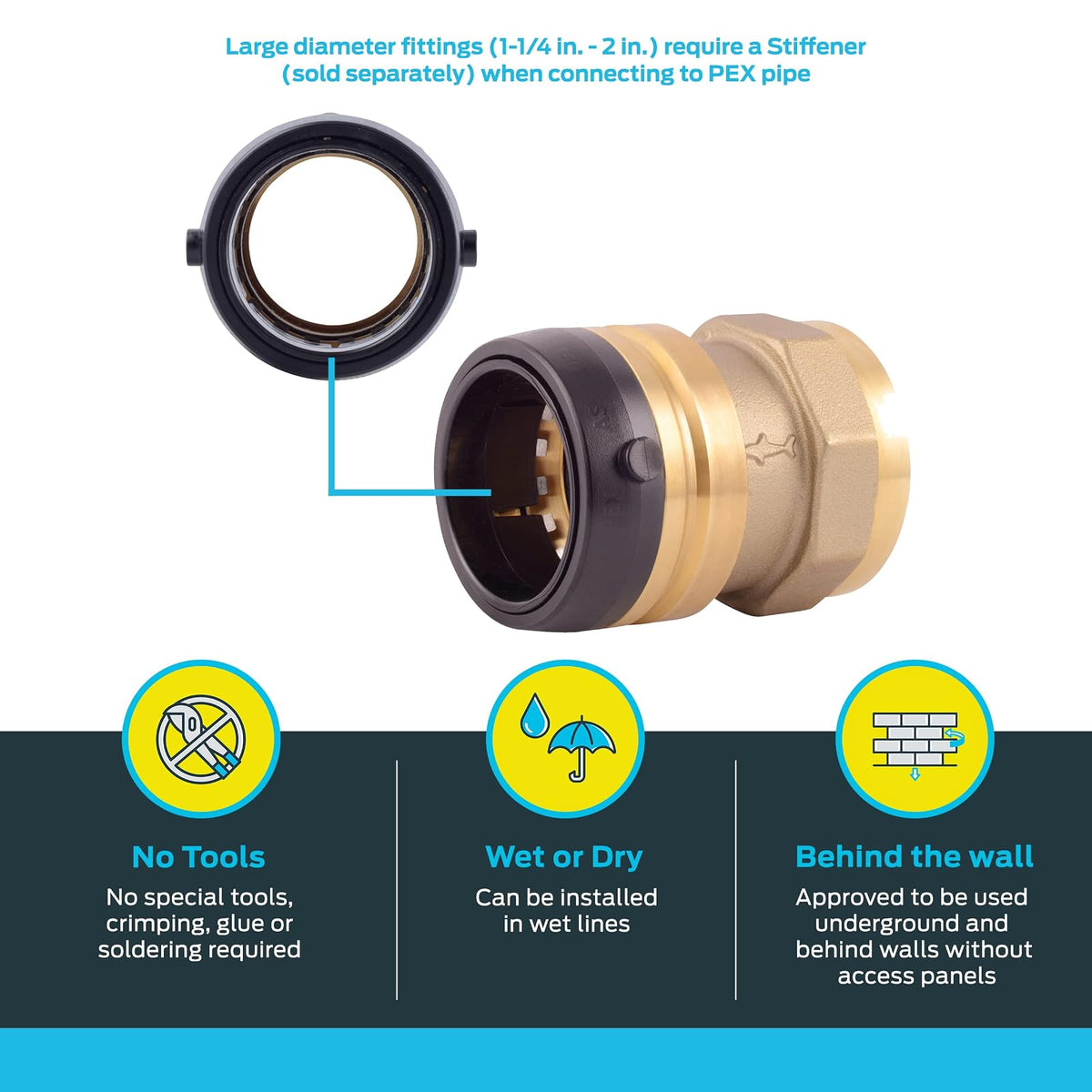 SHARKBITE UXL114140F conector hembra 1-1/2" x 1-1/2"