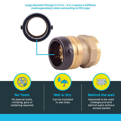 SHARKBITE UXL114140F conector hembra 1-1/2" x 1-1/2"