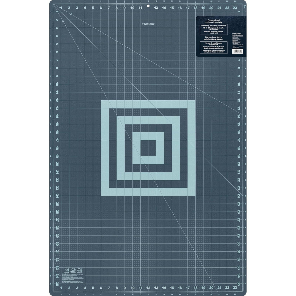 Fiskars - Tapete de corte autocurativo con rejilla para costura, acolchado y manualidades, rejilla de 24 x 36 pulgadas, color lila/niebla de montaña