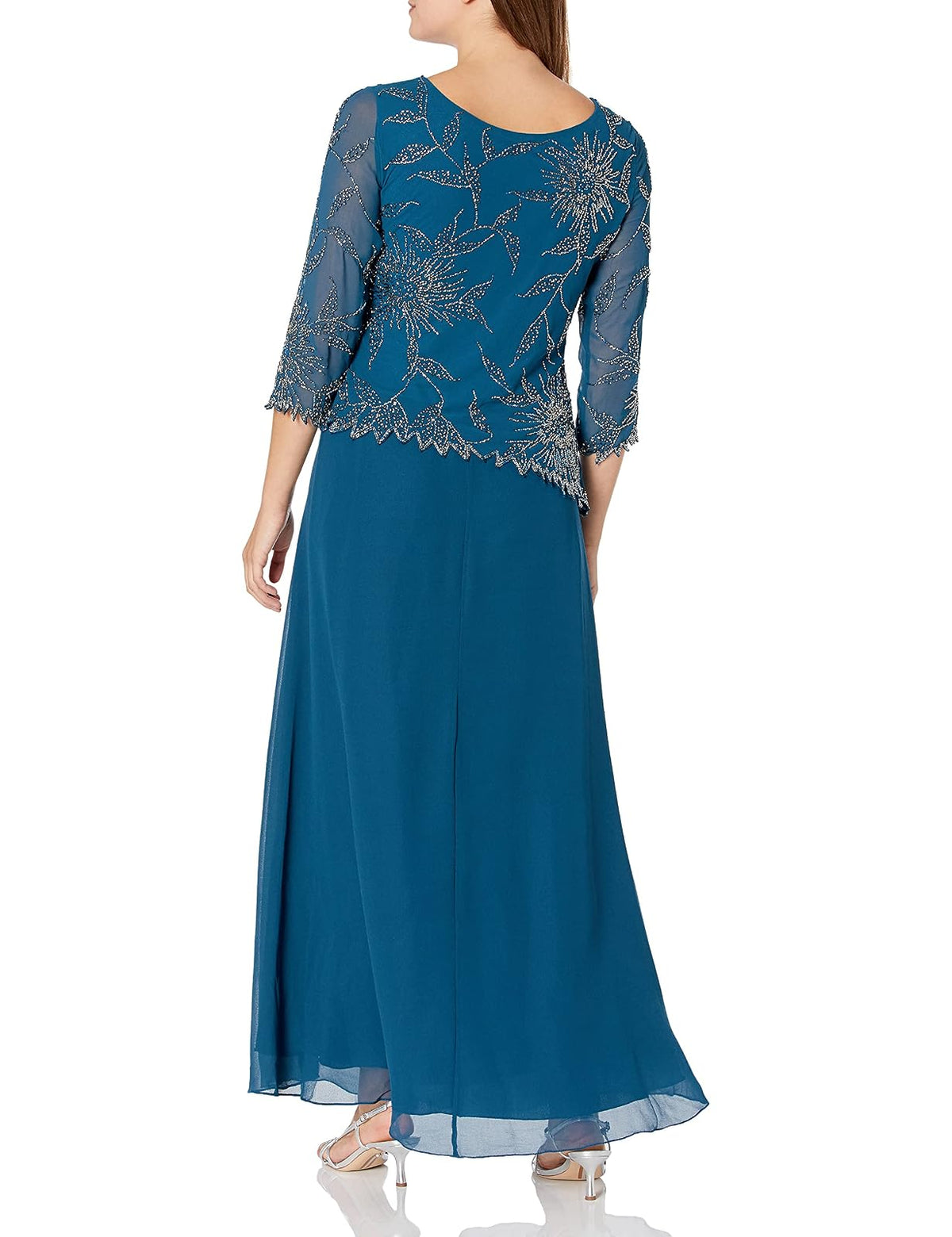 J Kara Petite Vestido con abalorio asimétricas y Cuello Redondo Vestido para Mujer