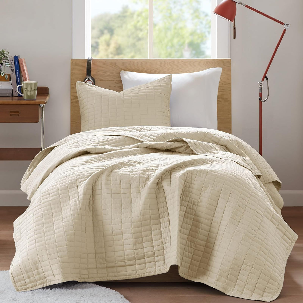 Comfort Spaces - Juego de Ropa de Cama de Microfibra hipoalergénica Ultra Suave, Ivory, Twin/Twin XL, 1, 1