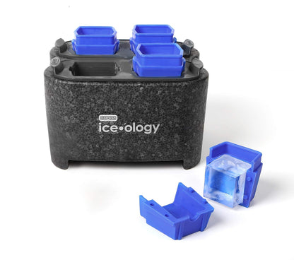 Dexas ice•ology Bandeja de silicona transparente para hacer hielo de cóctel transparente, 4 unidades