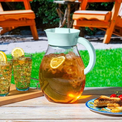 Primula The Big Ice Tea Maker e infusor, jarra de plástico para bebidas a prueba de fugas, tapa hermética, filtro reutilizable de malla fina, fabricado sin BPA, apto para lavaplatos, agua