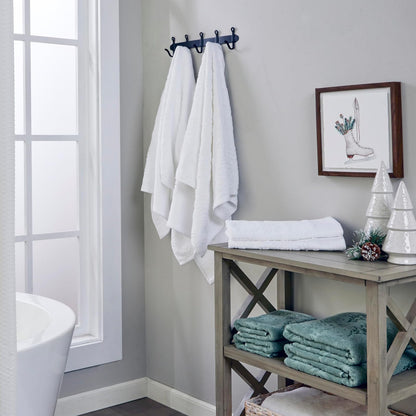 SKL Home Juego de 2 Toallas de Mano con Copos de Nieve sutiles de Navidad/Invierno para baño/Cocina/Bar y Regalo, Blanco
