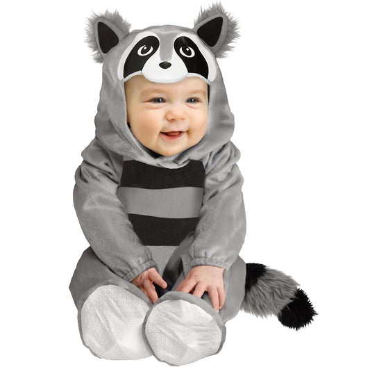 Disfraz de mapache para bebé, 6/12 meses
