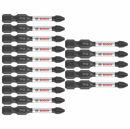 Bosch Impact Tough Puntas Phillips #2 para Atornillador de Impacto - 15 unidades - un lado - 2" Length