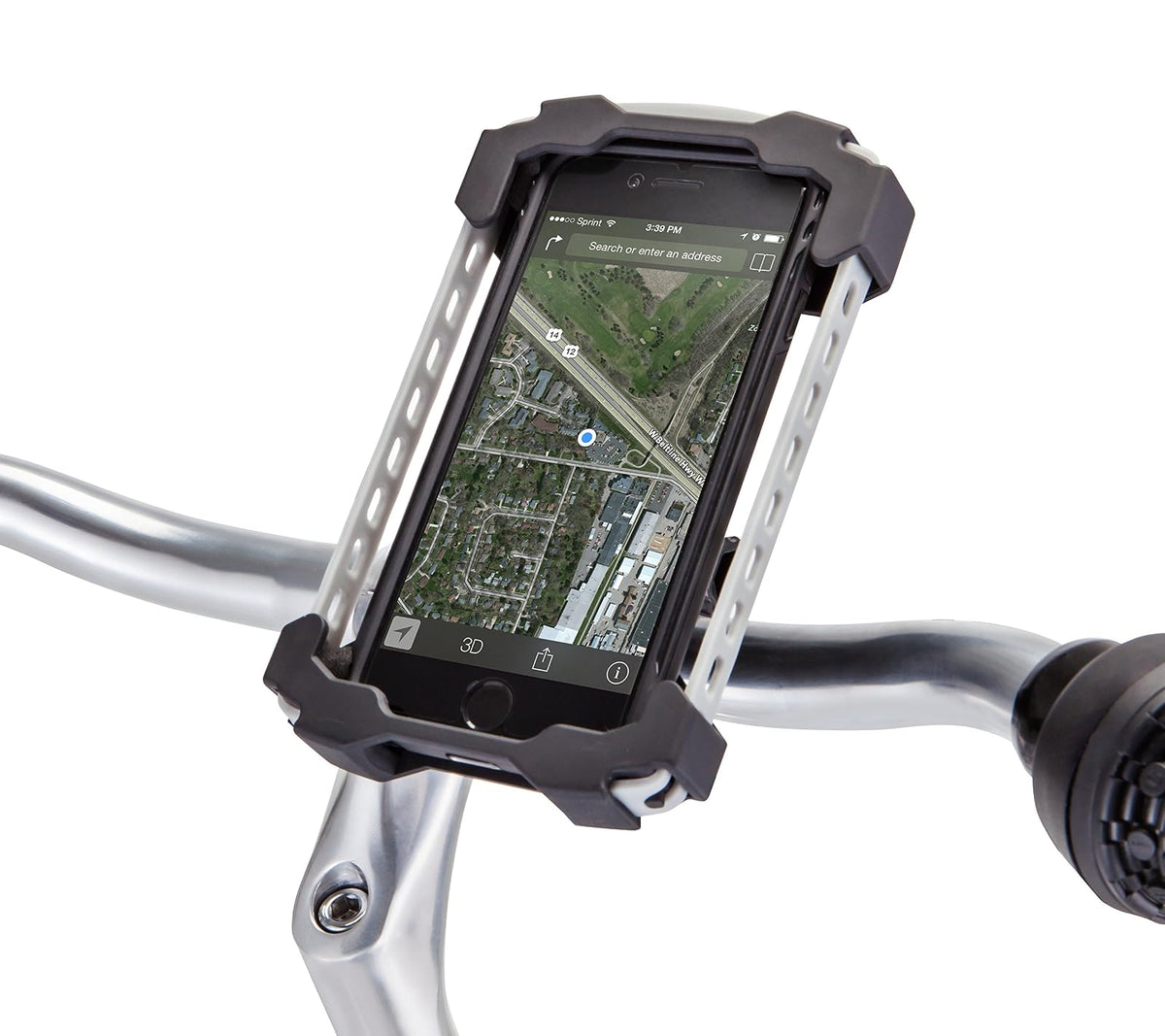 Schwinn - Soporte para manubrio de Smartphone para Bicicleta, Ajuste Universal, Acceso a Cable de Audio, Accesorios de Bicicleta, Negro y Gris
