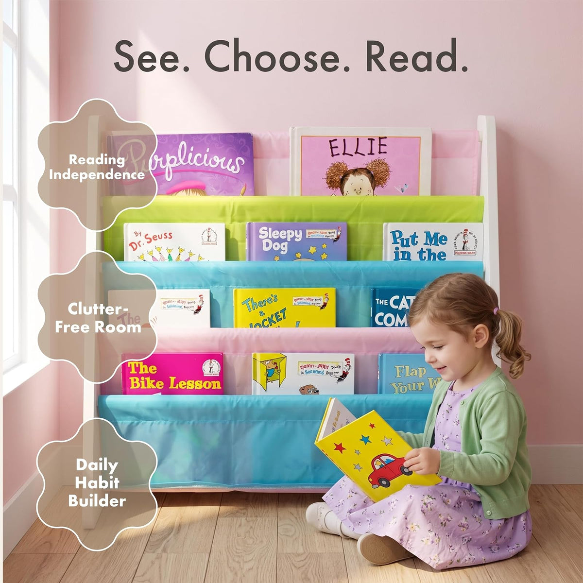 Tot Tutors WO594 Pastel Color Book Rack