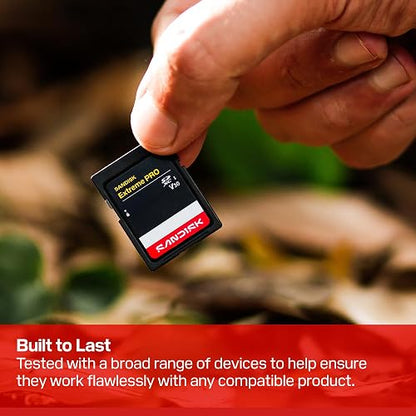 SANDISK - Tarjeta SD Extreme Pro SD UHS-I de 64 GB, hasta 200 MB/s de | Tarjeta SDXC UHS-I U3 con velocidad de lectura de 200 MB/s y capacidad de 64 GB para video 4K, fotografía en ráfaga y