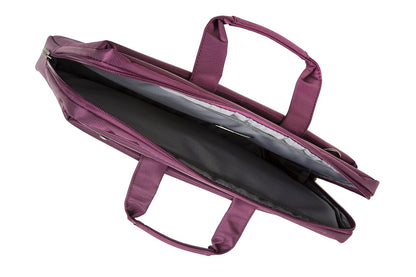 Rivacase 8231 Sofisticado Portafolio Slim Violeta para MacBook Pro Laptop 15.6" hecho de Tela Ultra-Resistente, espacio p/Tablet, Telefono y Documentos, Asas Acojinadas. De Alemania, Colección Central