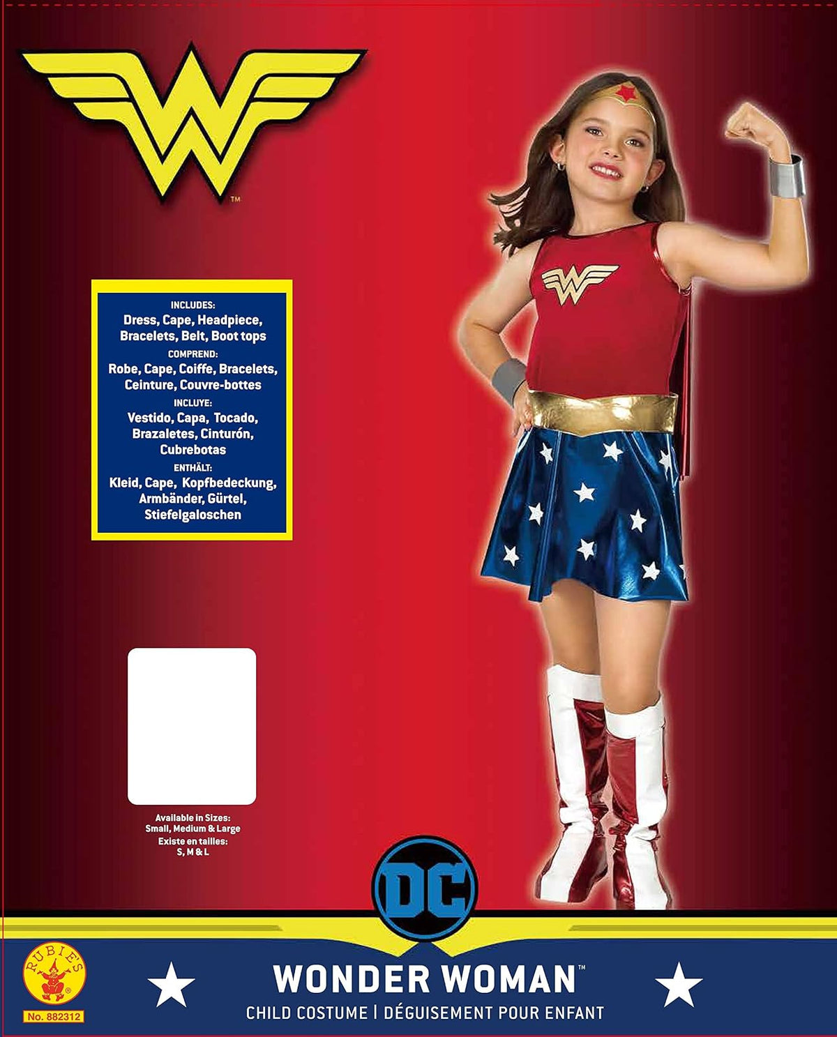 DC Comics: Disfraz de mujer maravilla para niños por Rubies, talla M
