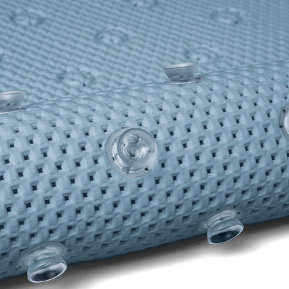 RAYEN | Alfombrilla de Baño | 45 x 91 cm | Uso en Baño y Regadera | Textil | Antideslizante y Absorbente | Color: Azul
