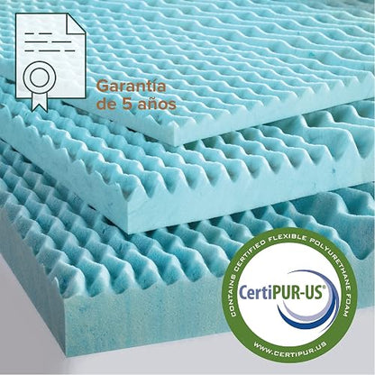 ZINUS Sobrecolchón Individual de Memory Foam Firme y Refrescante Que Ayuda a Conciliar el Sueño | Garantía de 5 años