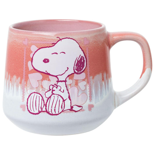 Silver Buffalo Peanuts con Snoopy Hearts Love Reactive Glaze Taza de cerámica cónica, 18 onzas