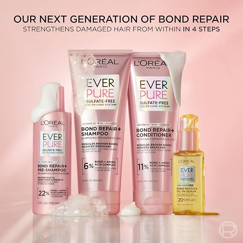 L'Oreal Paris EverPure Bonding Kit de champú y acondicionador para cabello tratado con color, 6.8 onzas (juego de 2)