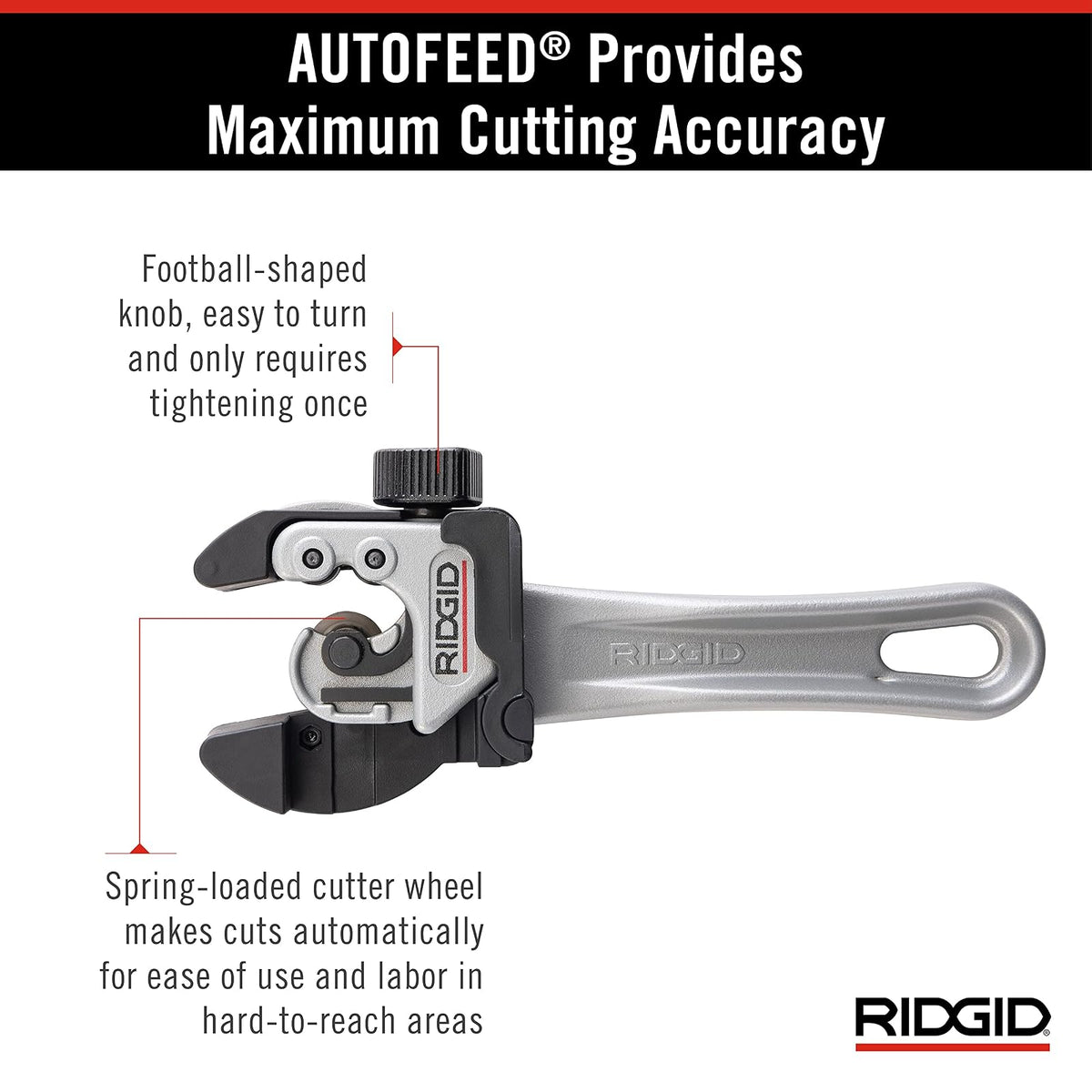 RIDGID - Cortatubos RIDGID 118 para Cobre, Herramienta 2 en 1 para Espacios Reducidos, Corte Preciso y Compacto