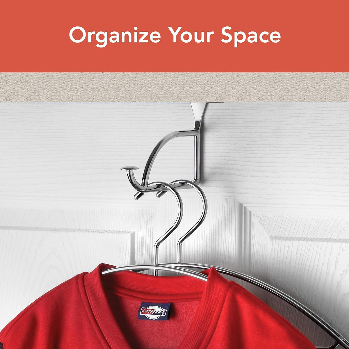 Spectrum Diversified Designs - Soporte y gancho, extensor sobre la puerta, recámara y lavadero, estante de secado para colgar ropa, chapado en cromo