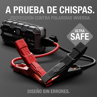 NOCO Boost GB40: Arrancador de batería de Auto 1000A – Booster de Litio portátil 12V, Power Bank y Cables para Pasar Corriente – para Motores de Gasolina hasta 6.0L y diésel hasta 3.0L