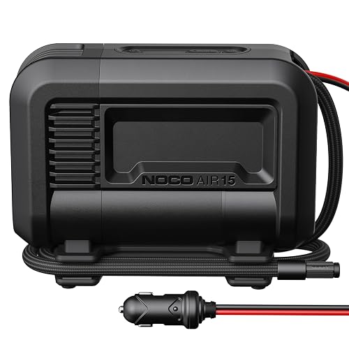 NOCO AIR15: Inflador de Llantas Ultrarrápido 15A – Compresor de Aire Portátil 12V – Flujo de 44 SLPM Infla de 0 a 40 PSI en 2.9 Minutos – Medidor Digital y Apagado Automático