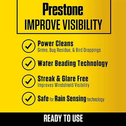 Prestone Bug Wash Liquido Limpiador de Parabrisas AS657, 1 Galon