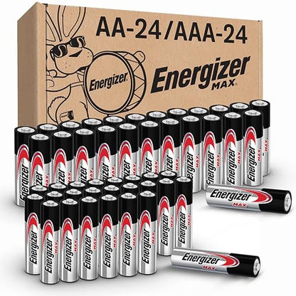 Pila Energizer Max Alcalinas, 48 Pilas, AA-24 + AAA-24.
