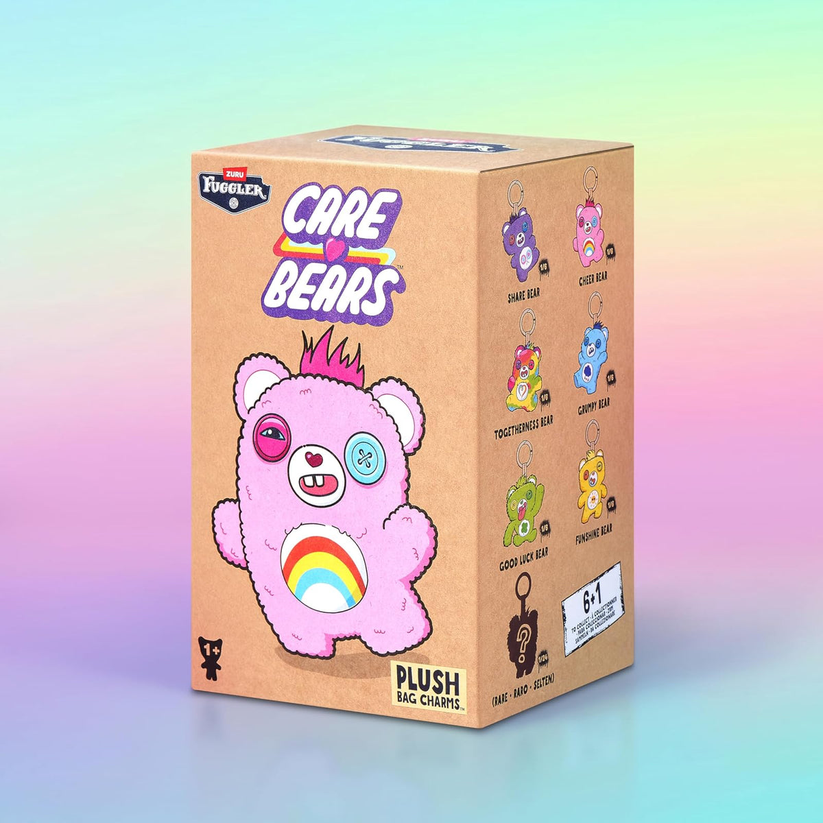 Fuggler Llavero Oso Cariñoso de 12.7 cm de Peluche Coleccionable (Paquete de 6) de ZURU con diseño Divertido y Monstruo Feo con Llavero de Enganche, Perfecto para Bolsos, Mochilas y fanáticos