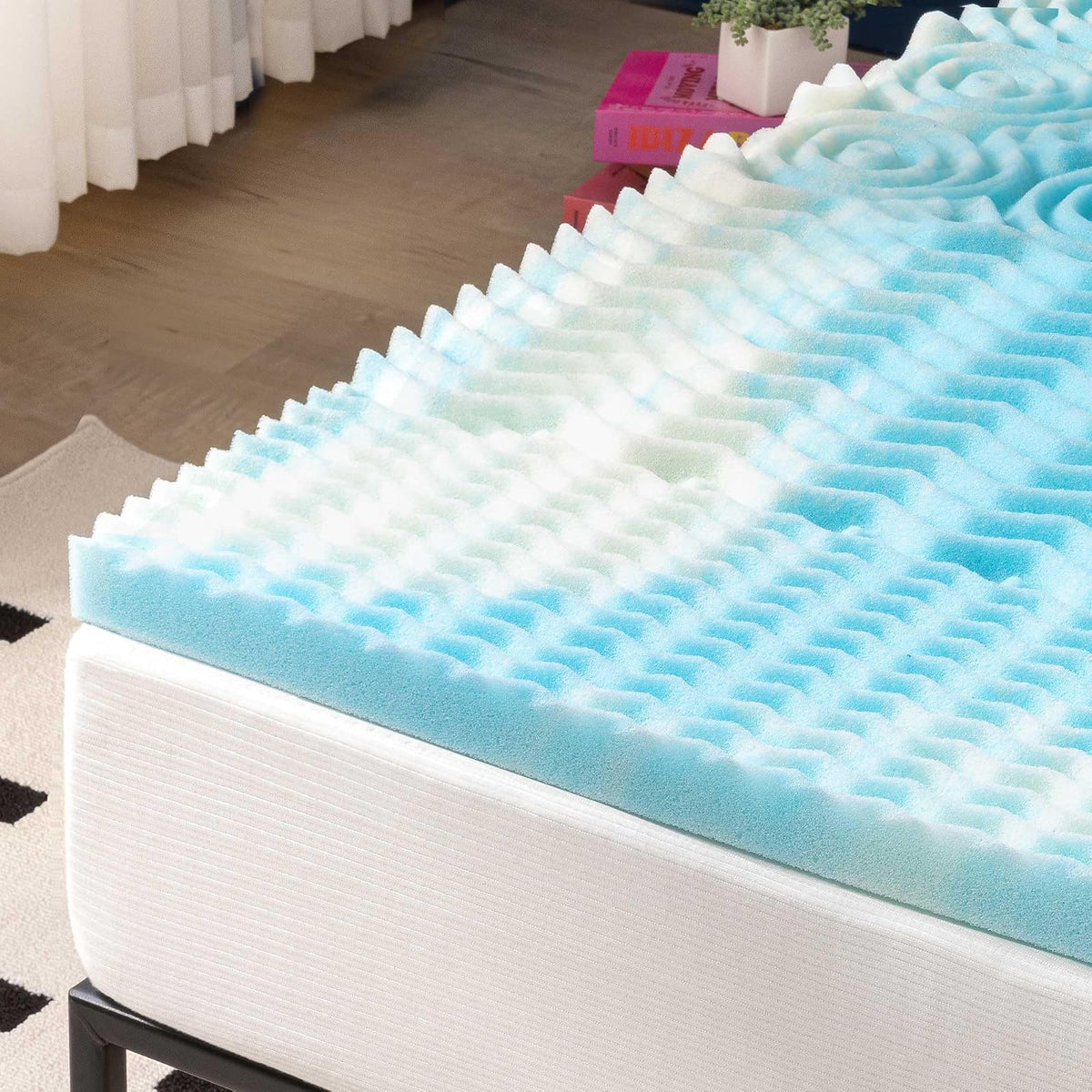 Best Price Mattress - Colchón de Espuma Aerobreeze de Gel de Remolino de 5 Zonas, Certificado CertiPUR-US, Esencial para recámara, Individual XL