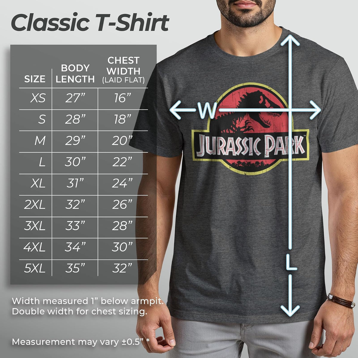 Jurassic Park - Playera clásica con Logotipo de película para Hombre