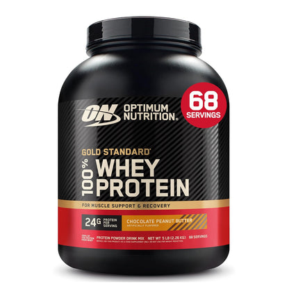 Optimum Nutrition Gold Standard 100% Whey Proteína Aislada en Polvo - Chocolate Peanut Butter - 5 LB (2.27 kg)