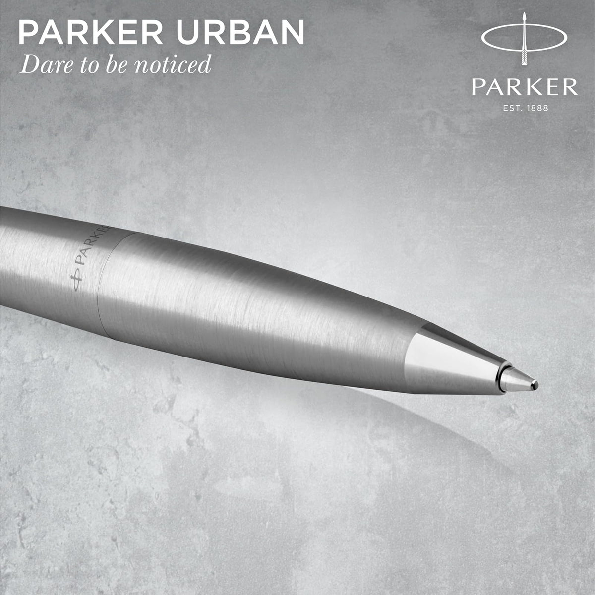 PARKER Urban Twist Bolígrafo | Metro en Metal con Detalles Cromados | Punta Mediana con Tinta Azule | Caja Para Regalo