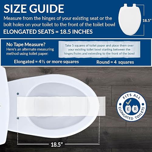 BEMIS 7300SLEC 000 - El asiento de inodoro se cierra lentamente y se retira fácil de limpiar, elongado, color blanco