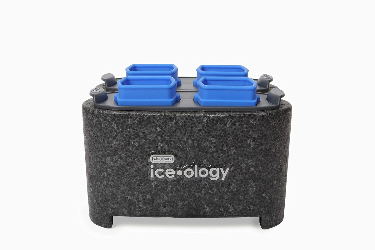 Dexas ice•ology Bandeja de silicona transparente para hacer hielo de cóctel transparente, 4 unidades