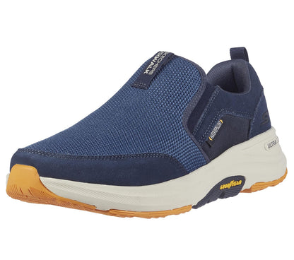 Skechers Go Walk Outdoors Tenis sin Cordones para Caminar Hombre - 30.5 cm - Azul marino - amarillo