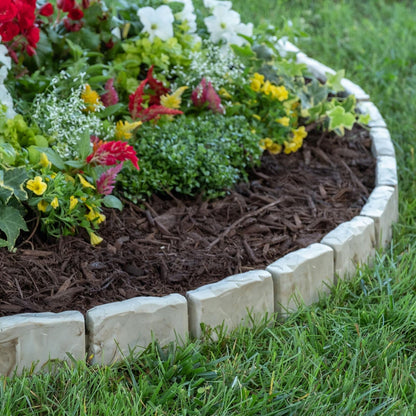 EasyFlex - Borde de Paisaje sin excavación con Puntas de Anclaje, Borde Decorativo de jardín de 2.7 Pulgadas de Alto, Kit de 15 pies, Color café