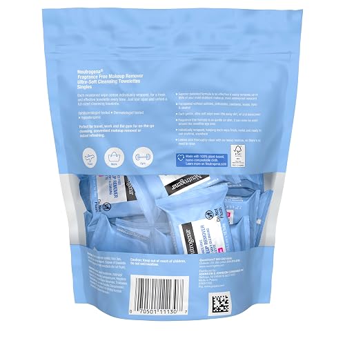Neutrogena Fragrance-Free Makeup Remover Cleansing Towelette Singles, 20 count (Pack of 6)
